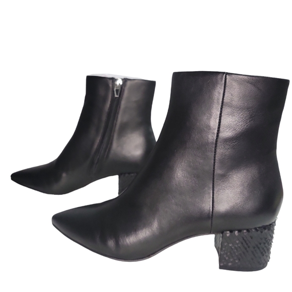DOLCE VITA Bel Black Leather Pointed Ankle Boots Size 8 New in box - Picture 7 of 10